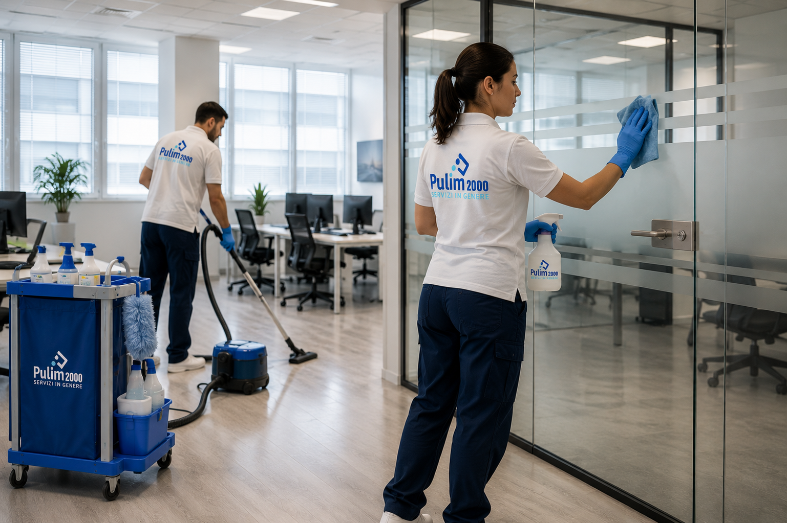 Pulizie professionali di uffici con prodotti certificati Ecolabel - Pulim 2000
